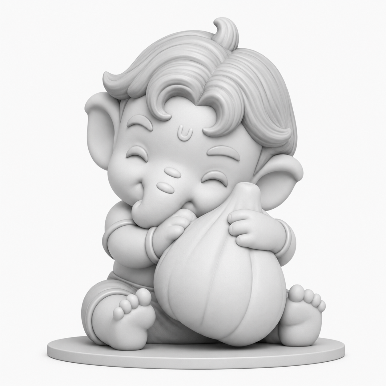 Cute Little Ganesha Modak 3D Model (5 Inch)